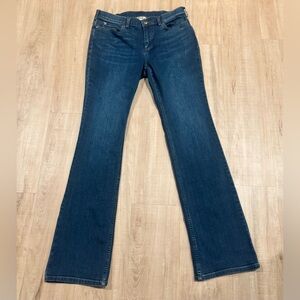 Duluth Trading Co Deep Indigo Flare Jeans Size 12/35